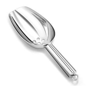 6 Oz Ice Scoop with Drain Holes, Small Stainless Steel Candy Food Coffee Bean... - Picture 1 of 7