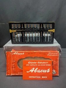 Vintage Abacus with instruction book Oriental Calculator in Original Box - Picture 1 of 6
