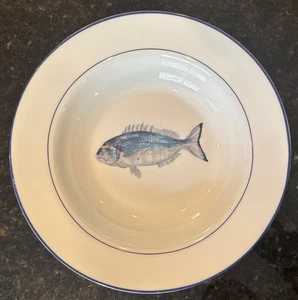 "Cuenco Williams Sonoma porcelana pescado La Mer 10,5"" de Marc Lacaze" - Imagen 1 de 8