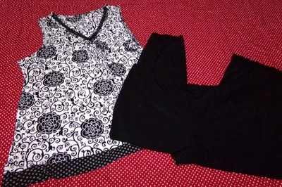 GEORGE MUJER TALLA 2X 18W-20W TANQUE TALLA XL 16-18 FONDO CONJUNTO PIJAMA NEGRO Foto 1 de 3