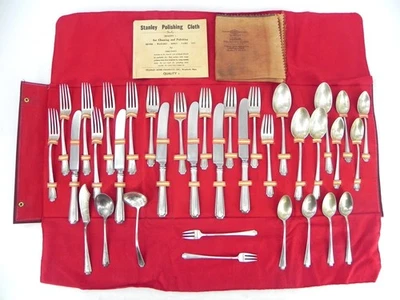 Toalla de 35 piezas Sterling Pat. Cubiertos de plata 1922 Svc para 6 o chatarra 1261 gramos Foto 1 de 4