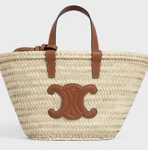 Celine Panier EUC Stroh Leder Handtasche - Bild 1 von 13