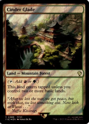 MTG Commander: FINAL FANTASY Surge Foil Cinder Glade R 380 NM Scan - Image 1 of 2