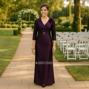 Eliza J Purple Taffeta Evening Gown Dress 6 Formal Wedding Guest Mother of Bride - Picture 1 of 12