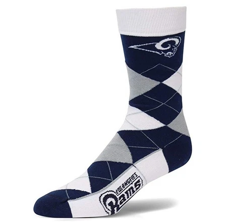 Los Angeles Rams Football Navy & White Argyle Lineup Deuce Crew Socks Cover