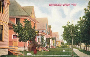 VINTAGE NORTH FOND DU LAC WI POSTCARD HOME ON MICHIGAN AVE 1913 021322 R - Picture 1 of 2