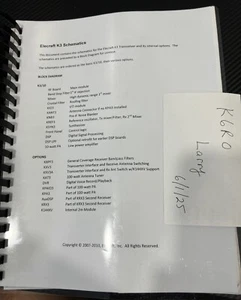 ELECRAFT K3 Schematic Manual - in nice binder w/ internal options - Zdjęcie 1 z 4