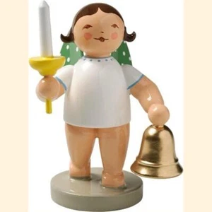 Wendt & Kühn Grünhainichener Engel mit Glocke und Kerze, stehend, 650/53, bl/br - Bild 1 von 5