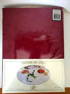 Jacquard Primrose Hill 60"x118" Rectangular Tablecloth Cotton Blend Burgundy NIB - Picture 1 of 4