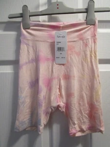 SPLENDID PINK PASTEL TIE-DYE BIKE SHORTS   SIZE 10  NEW - Picture 1 of 2
