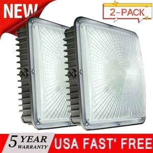 LED Canopy Light 70Watt for Warehouse Gas Station Carport Waterproof Lamps 2Pack - Picture 1 of 10