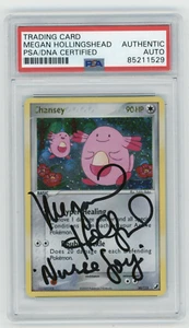 PSA Signed Megan Hollingshead Chansey 20/115 EX Unseen Forces Stamped Reverse - Picture 1 of 2