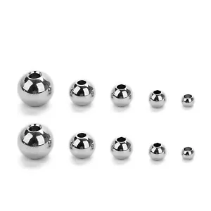 Cuentas espaciadoras de acero inoxidable lisas redondas de 3 mm a 60 mm de diámetro - Imagen 1 de 3