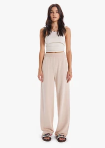 Mother Denim $260 The Zesty Hover High Waist Beige Knit Pants Size Small NWT - Picture 1 of 4