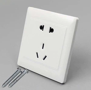 10A 3Pin Power Wall Outlet Socket Plate Panel US/EU/AU/Plug+Screw - Picture 1 of 4