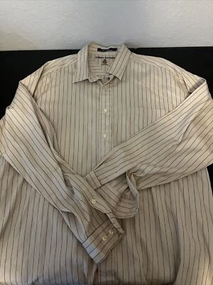 Tommy Hilfiger очень большой бежевый в полоску платье рубашка 100% хлопок - Изображение 1 из 4