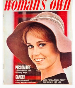 JANE FONDA CANCER PIES FASHION KNITTING COOKING STYLE Woman's Own magazine vtg - Picture 1 of 1