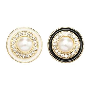 5pcs Pearl Rhinestone Metal Buttons Vintage Classic for Clothing & DIY Sewing - Picture 1 of 6