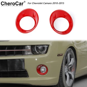 Red Front Fog Light Cover Fog Lamp Trim Decoration For Chevrolet Camaro 2010-15 - Imagen 1 de 10