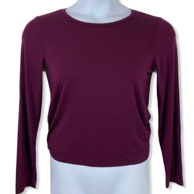 BB Dakota Size Small Top Open Back Long Sleeve Purple Boysenberry Womens New - Image 1 of 4