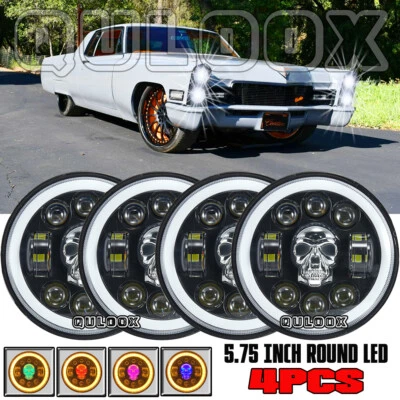 For 1958-1974 Cadillac DeVille 4PCS 5-3/4 5.75" LED Headlights High Low Beam - Imagem 1 de 4