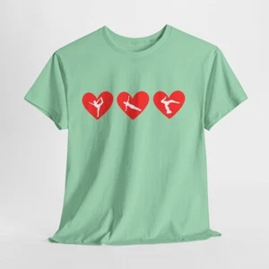 Trendy Love Heart Design T-Shirt Graphic Tee for Men & Women,Casual Fitness Wear - Picture 1 of 7