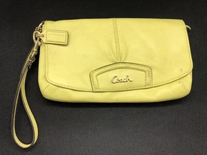Vintage Coach Clutch Yellow Buttery Soft Leather 9” Purse Bag - Picture 1 of 11