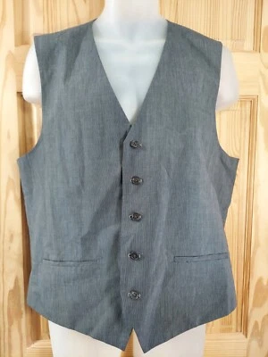Pronto Uomo BLUE Vest Gray 100% Cotton 5 Button Men's XL NWT - Image 1 of 4