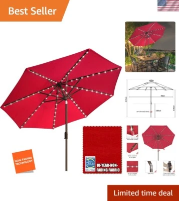 Guarda-chuva de pátio ventilado 9 pés com LEDs de longa duração - Berloque sem esforço - Imagem 1 de 4