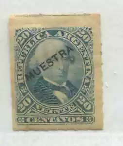 Argentina 1878 20 centavos overprinted MUESTRA meaning Specimen - Bild 1 von 1