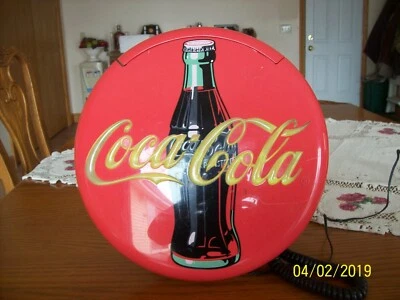 1995 Vintage Advertising Coca-Cola Blinking Disc Telephone Neon Coke Phone - Image 1 of 4