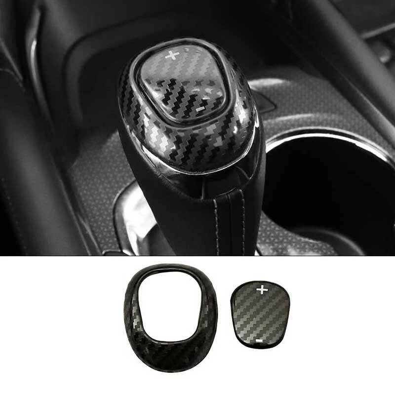 Perilla de cambio de marchas de consola central de fibra de carbono de acero para Chevrolet Malibu 2016-21 Foto 1 de 4