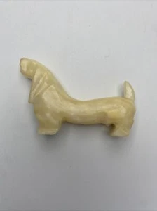 Vintage geschnitzter Marmor Onyx Hund Dackel Weiner Hund oder Bassett Hund Figur - Bild 1 von 8