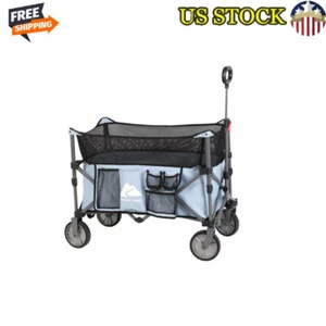 Height Adjustable Folding Camping Cart Wagon Heavy Duty W/ Expandable Net New - Picture 1 of 5