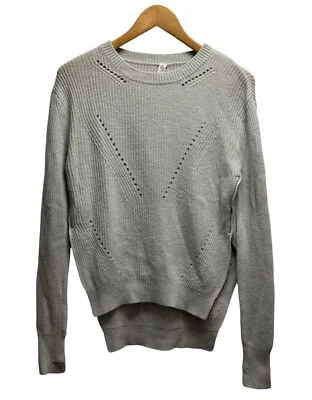 Suéter Lululemon Mujer Talla 4 Seva Cuello Redondo 100% Lana Merino Perforado Gris Usado en Excelente Condición Foto 1 de 4