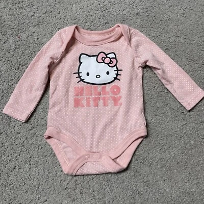 Body Sanrio Rosa con Pequeña Polka Blanca Hello Kitty Manga Larga 0-3 Meses Foto 1 de 4