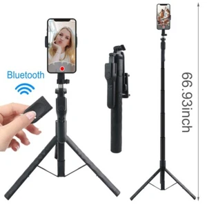 68" Wireless Remote Selfie Stick Tripod Stand Phone Camera Holder Travel Video - Picture 1 of 15