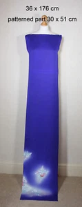 Vintage Japanese kimono silk fabric handpainted elegant bluish purple floral 4 - Picture 1 of 24