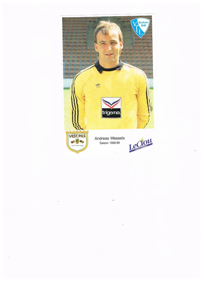 1 Autogrammkarte !Andreas Wessles", VfL Bochum Saison 1988/89, ohne Unterschrift - Bild 1 von 1