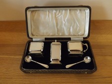 Sterling Silver Cruet Set Maker William Suckling Birmingham 1941