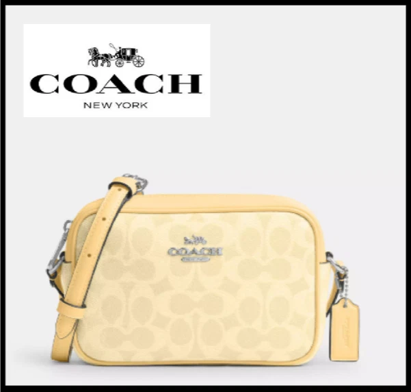 COACH CY752 Mini Jamie Camera Bag in Signature Canvas & Leather Tan/Brown