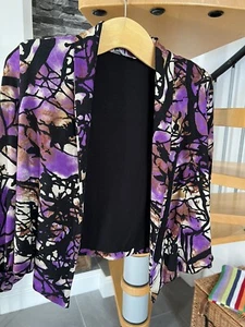 Marks and spencer purple vibrant cropped cardigan shrug bolero size 10 petite - Picture 1 of 3