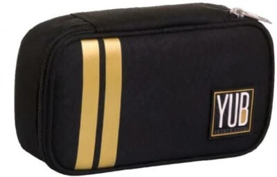 🖌Astuccio Quick Case Seven® YUB Metal Stripes Dim.23x14x7cm Nero-Oro Gold - Immagine 1 di 2