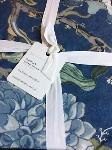Pottery Barn Duschvorhang Dahlie bedruckt Baumwolle 72x72 blau Neu mit Etikett! - Bild 1 von 1