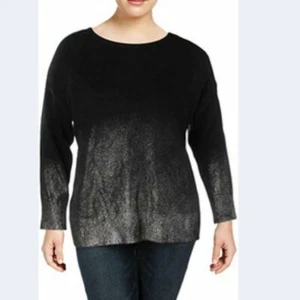 NWT Vince Camuto Metallic Ribbed Trim Pull sweater plus size sz 2X boho  - Picture 1 of 8