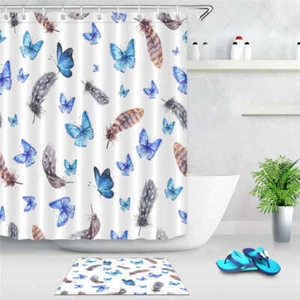 Light Feather Waterproof Bathroom Polyester Shower Curtain Liner Water Resistant - Imagen 1 de 8