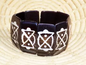 African Adinkra MMERE DANE "time changes" Stretch Bracelet jba1 - Picture 1 of 2
