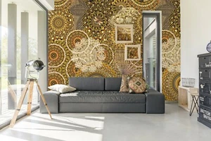 14,28 €/qm /Fototapete TD 4154 Mandala Orientalisch Gold Braun / 200x280cm - Bild 1 von 2