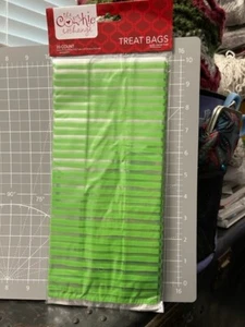 The Cookie Exchange Green Stripes Cello Christmas Treat Bags 20ct. New!!! - Picture 1 of 2