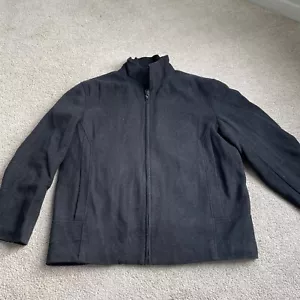 Chaqueta Calvin Klein para Hombre Grande Gris Oscuro Cremallera Completa Mezcla de Lana Doble Forrado - Imagen 1 de 16